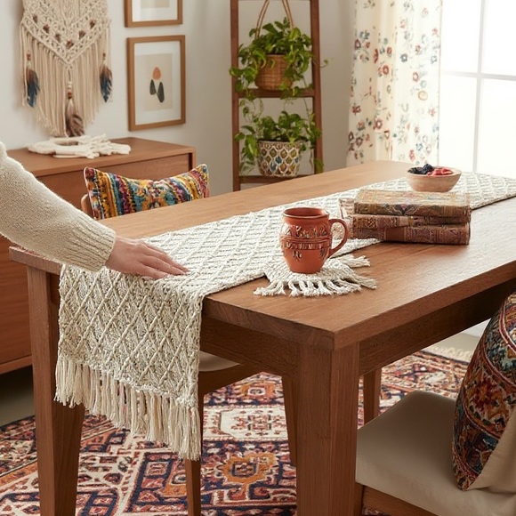 VINTAGE ARTISTIC ACCENTS Crochet Table Runner - Picture 2 of 8